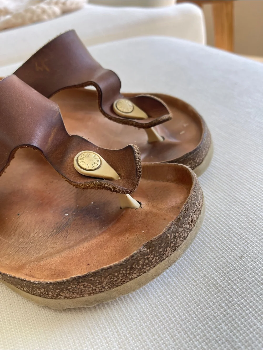 Gizeh Brown Leather Big Buckle Sandal Birkenstock Size 36/5.5